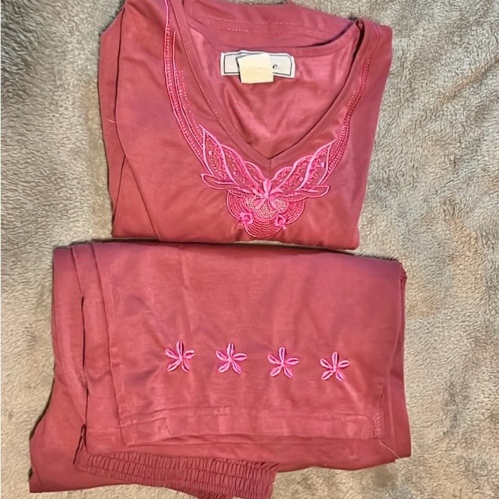 Pink Floral Women's Pajama Pants
